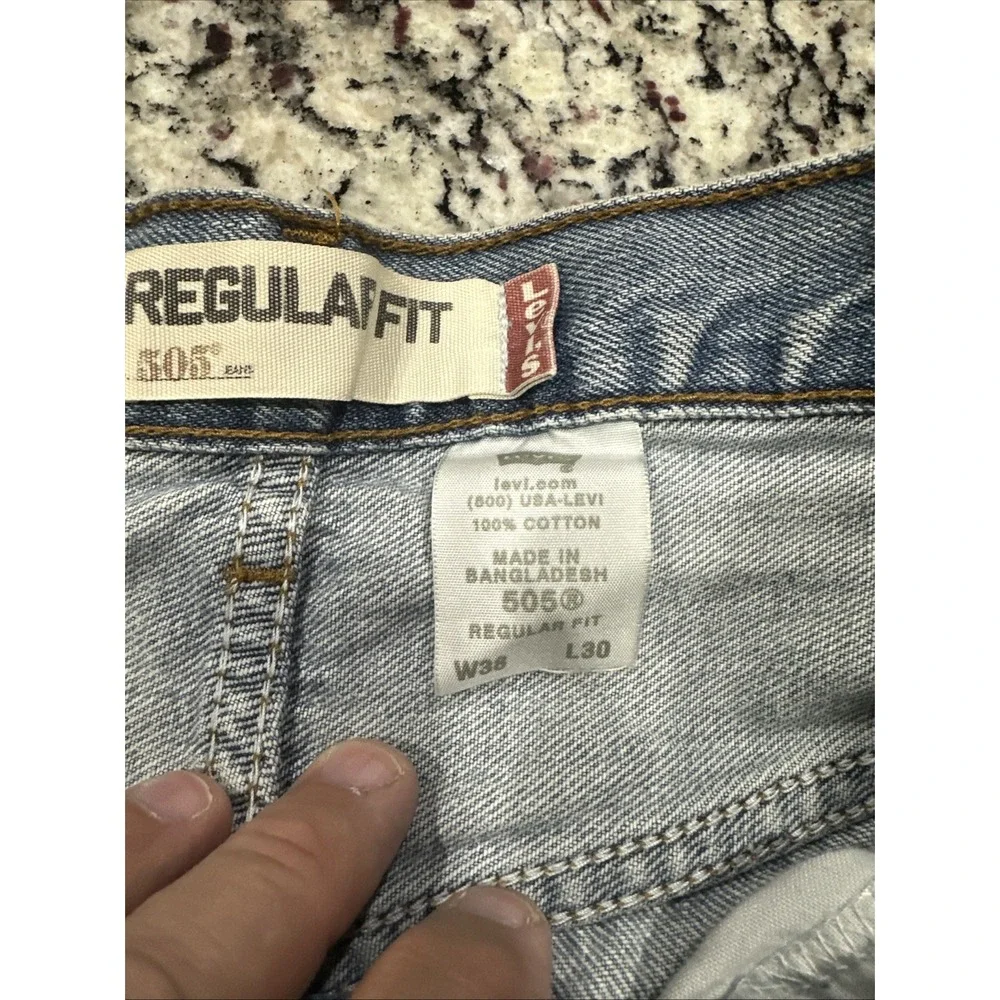 Levis 505 Jeans Mens 38x30 Regular Fit Straight Leg‎ Denim Classic
